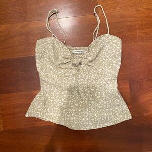 American Eagle Outfitters Olive Floral Camisole